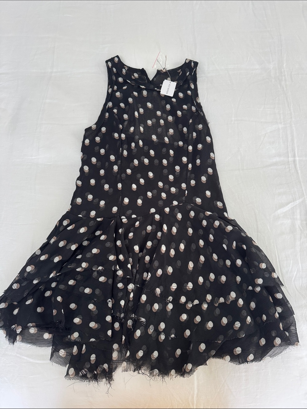 Free People Black Dress with White Polka Dots